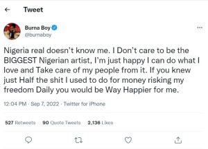 I Came Into Nigeria's Music Industry Straight Out Of UK Prison - Burna Boy