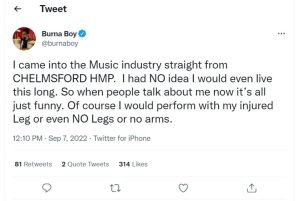 I Came Into Nigeria's Music Industry Straight Out Of UK Prison - Burna Boy
