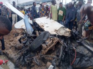 Helicopter Crashes In Lagos (Photos)