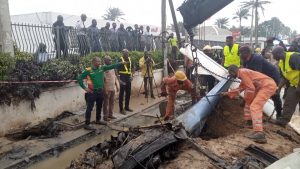 Helicopter Crashes In Lagos (Photos)