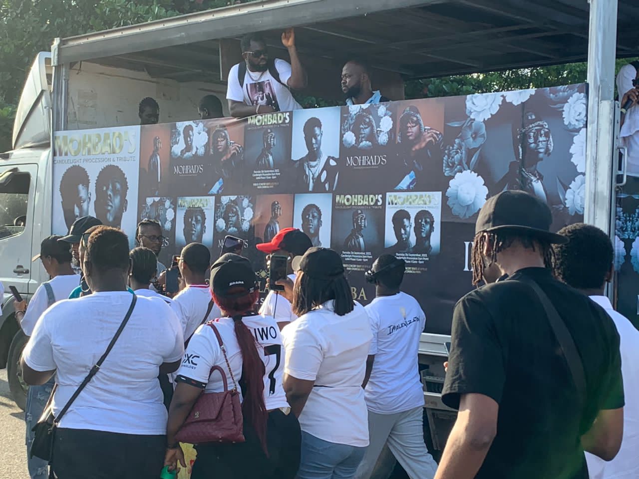 Davido, Other Nigerians Attend MohBad's Candlelight Procession In Lagos (Photos/Video)