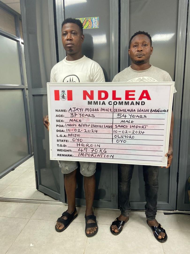 Four Arrested As NDLEA Intercepts Largest Consignment Of Heroin At Lagos Airport