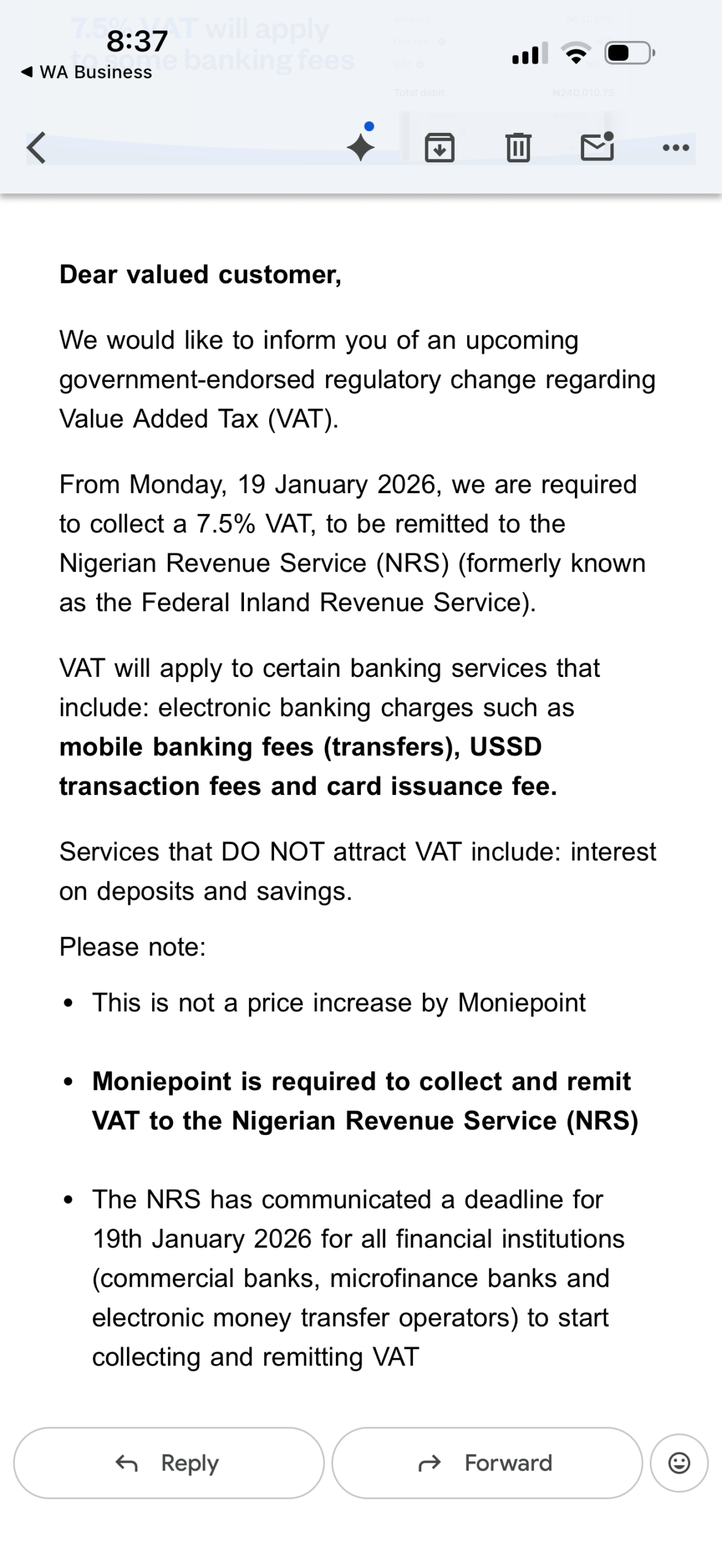 BREAKING: Nigerians To Pay 7.5% VAT On Mobile Bank Transfers, USSD Transactions From January 19